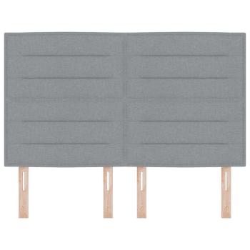 LED Kopfteil Linien-Design Hellgrau 80 cm Stoff