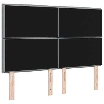 LED Kopfteil Linien-Design Hellgrau 80 cm Stoff