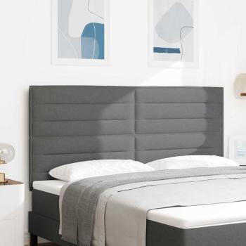 LED Kopfteil Linien-Design Dunkelgrau 90 cm Stoff