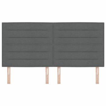 LED Kopfteil Linien-Design Dunkelgrau 90 cm Stoff