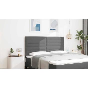 LED Kopfteil Linien-Design Dunkelgrau 90 cm Stoff