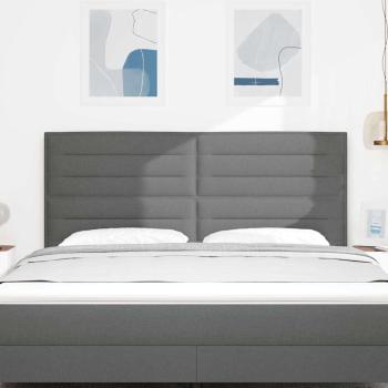 LED Kopfteil Linien-Design Dunkelgrau 90 cm Stoff