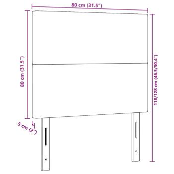 LED Kopfteil Hellgrau 80 cm Cordstoff