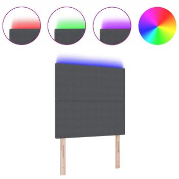 LED Kopfteil Dunkelgrau 80 cm Cordstoff
