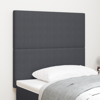 LED Kopfteil mit LED-Lichtleisten Dunkelgrau 100 cm Cordstoff