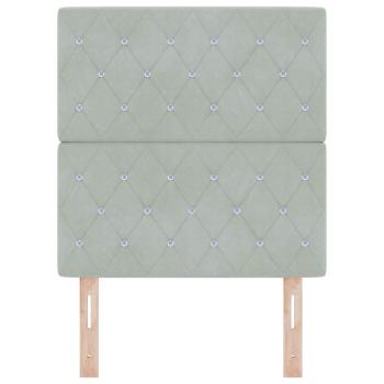 LED Kopfteil Hellgrau 80 cm Samt