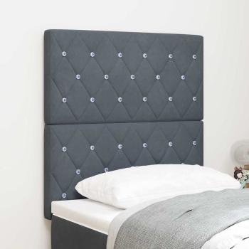 LED Kopfteil Dunkelgrau 80 cm Samt