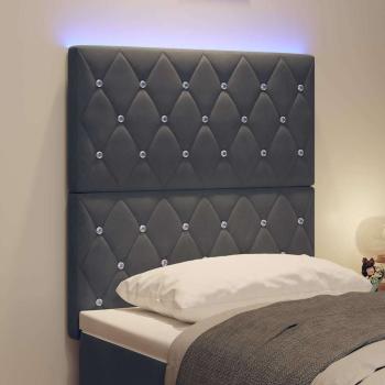 LED Kopfteil Dunkelgrau 80 cm Samt