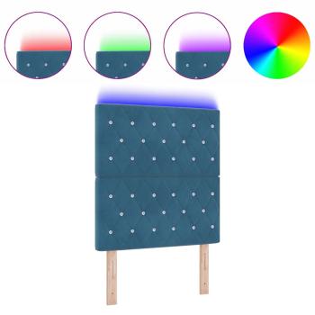LED Kopfteil Dunkelblau 80 cm Velours