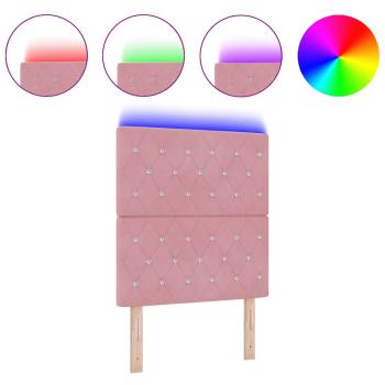 LED Kopfteil Rosa 80 cm Samt