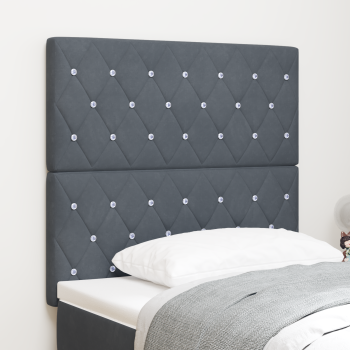 LED Kopfteil Dunkelgrau 90 cm Samt