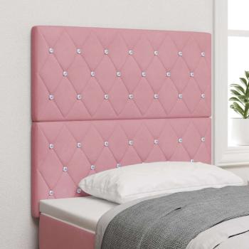 LED Kopfteil Rosa 90 cm Samt