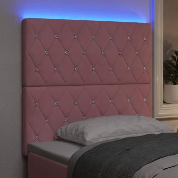 LED Kopfteil Rosa 100 cm Samt