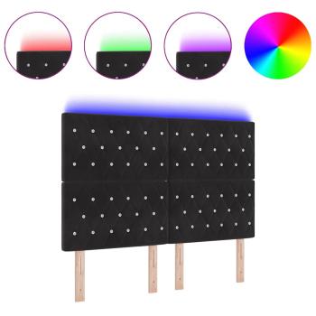 LED Kopfteil Schwarz 72 cm Velvet