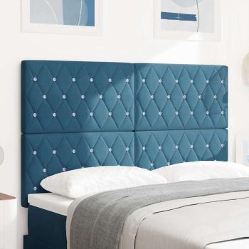 LED Kopfteil Dunkelblau 140 cm Samt