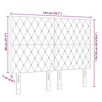 LED Kopfteil Dunkelblau 140 cm Samt