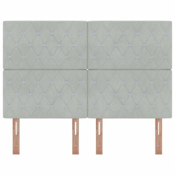 LED Kopfteil Hellgrau 80 cm Samt