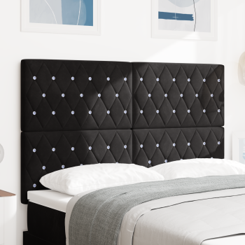 LED Kopfteil Schwarz 80 cm Samt