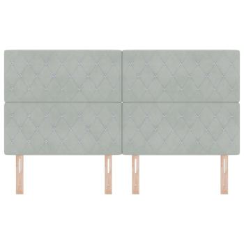 LED Kopfteil Hellgrau 90 cm Samt