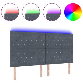 LED Kopfteil Dunkelgrau 90 cm Samt
