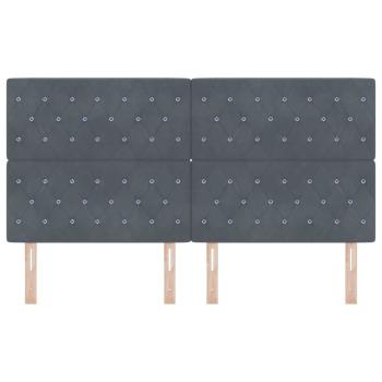LED Kopfteil Dunkelgrau 90 cm Samt