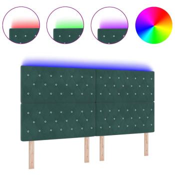 LED Kopfteil Dunkelgrün 90 cm Samt