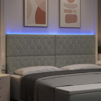 LED Kopfteil Hellgrau 100 cm Samt