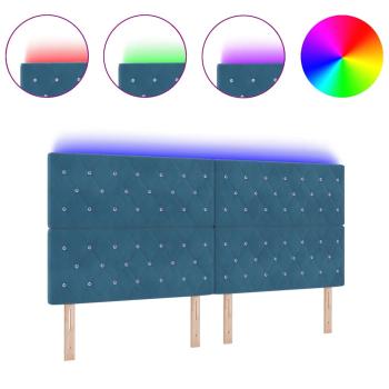 LED Kopfteil Dunkelblau 100 cm Samt