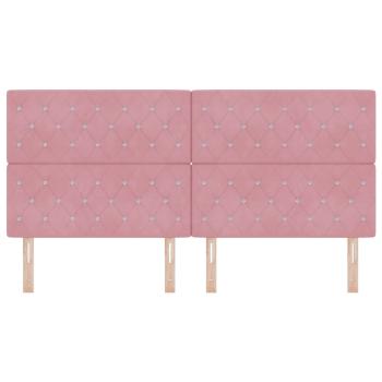 LED Kopfteil Rosa 100 cm Samt