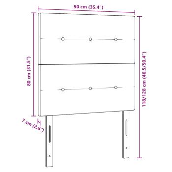 LED Kopfteil mit LED-Lichtleisten Hellgrau 90 cm Samt