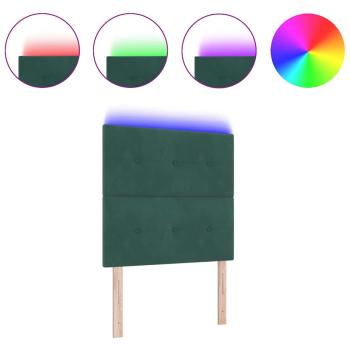 LED Kopfteil Dunkelgrün 90 cm Samt