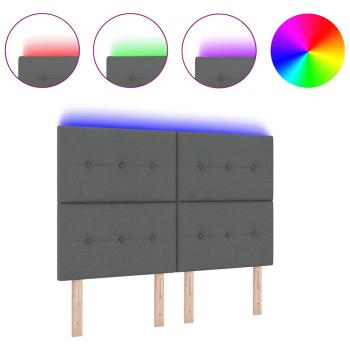 LED Kopfteil Dunkelgrau 80 cm Stoff