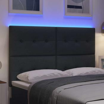 LED Kopfteil Dunkelgrau 80 cm Stoff