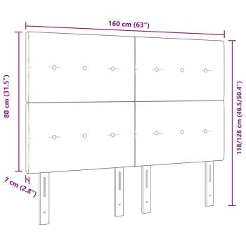 LED Kopfteil Schwarz 80 cm Samt
