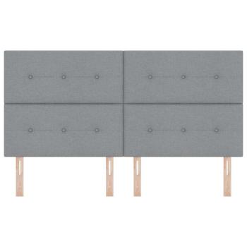 LED Kopfteil Hellgrau 90 cm Stoff
