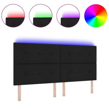 LED Kopfteil Schwarz 100 cm Stoff
