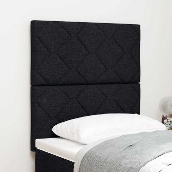 ARDEBO.de - LED Kopfteil Rautenmuster Schwarz 80 cm Stoff