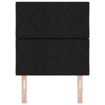 LED Kopfteil Rautenmuster Schwarz 80 cm Stoff