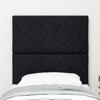 LED Kopfteil Rautenmuster Schwarz 80 cm Stoff
