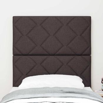 LED Kopfteil Rautenmuster Dunkelbraun 80 cm Stoff