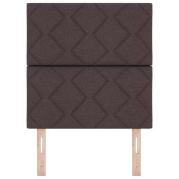 LED Kopfteil Rautenmuster Dunkelbraun 80 cm Stoff