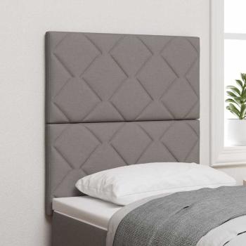 LED Kopfteil Rautenmuster Taupe 80 cm Stoff