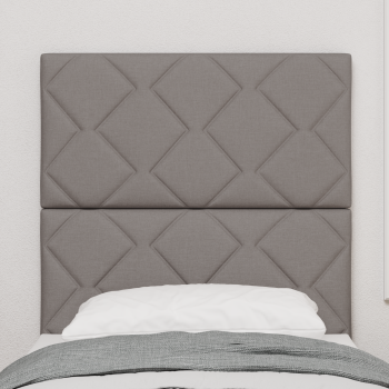 LED Kopfteil Rautenmuster Taupe 80 cm Stoff