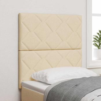 ARDEBO.de - LED Kopfteil Rautenmuster Creme 80 cm Stoff