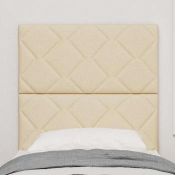 LED Kopfteil Rautenmuster Creme 80 cm Stoff