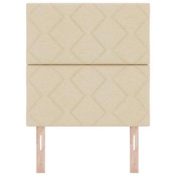 LED Kopfteil Rautenmuster Creme 80 cm Stoff