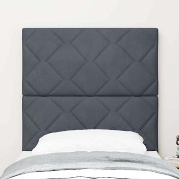 LED Kopfteil Diamantblock Design Dunkelgrau 80 cm Samt