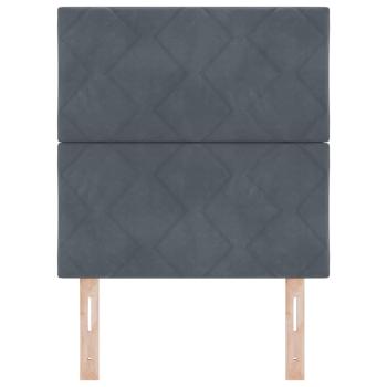 LED Kopfteil Diamantblock Design Dunkelgrau 80 cm Samt