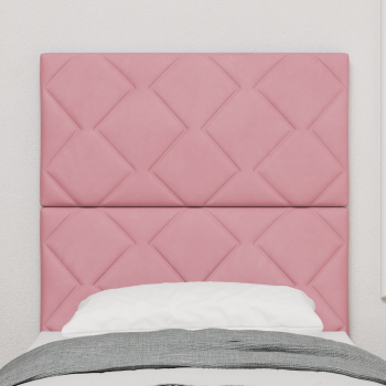 LED Kopfteil Diamantblock Design Rosa 80 cm Velours