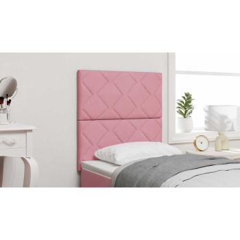 LED Kopfteil Diamantblock Design Rosa 80 cm Velours